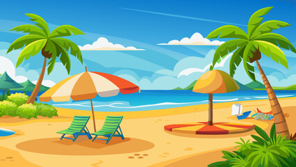 Tropical Beach Paradise A Generated AI Summer Scene