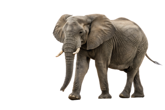Elephant with Tusks on png Background