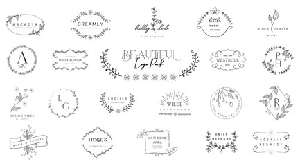 Elegant Floral Emblems: A curated collection of beautifully crafted floral emblems and logos. Designed with delicate botanical elements, each emblem offers a sophisticated aesthetic.