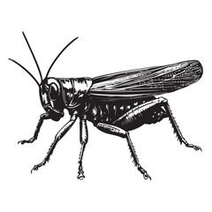 Silhouette of a Grasshopper Vector Logo Design