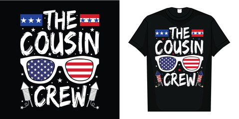 Cousin Crew 4th of July Patriotic American Family Matching T-Shirt