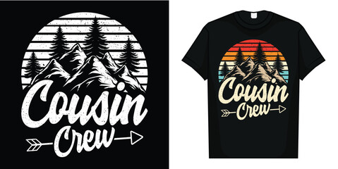 Cousin Crew Camping Outdoor Sunset Summer Camp T-Shirt