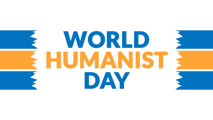 World Humanist Day text with side lines on a White background. Which is observed every year in June to celebrate World Humanist Day.