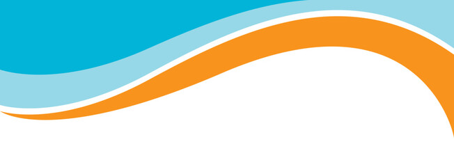 Abstract Blue and Orange Wavy Curve Vector Elements