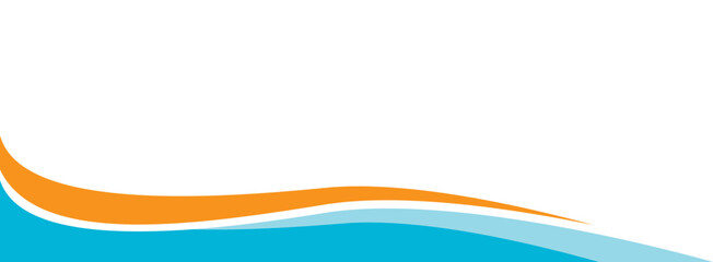Abstract Blue and Orange Wavy Curve Vector Elements