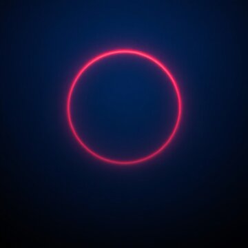 Halo de lumi&egrave;re rouge sur un fond bleu qui comporte des petites &eacute;toiles