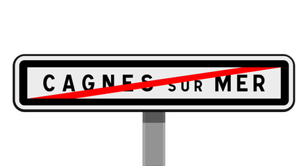 Panneau de sortie Cagnes-sur-Mer, Alpes-Maritimes, Provence-Alpes-Côte d'Azur