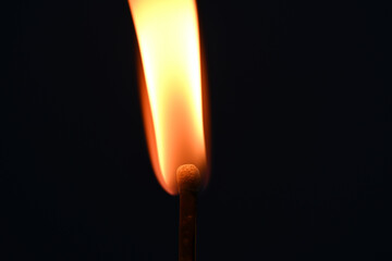 Flame close up on a match