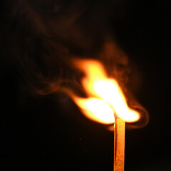 Flame close up on a match