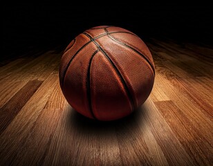 Obraz premium classic basketball on wood floor with vintage textured feel