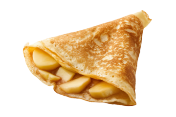 Apple crepe isolated on white background