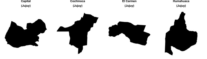 Capital, Cochinoca, El Carmen, Humahuaca outline maps