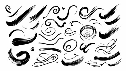 Fototapeta premium Scribble underline and squiggle set marker elements vector illustration
