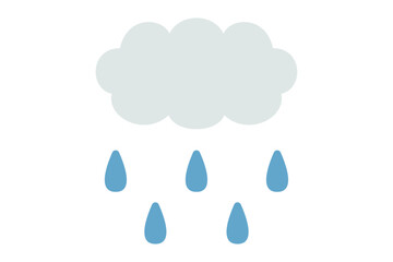 雲と雨のシンプルなイラスト 梅雨