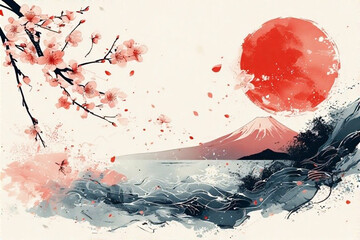 "A serene Japanese zen garden with raked gravel patterns, stone lanterns, and blooming cherry blossoms under soft morning light."

