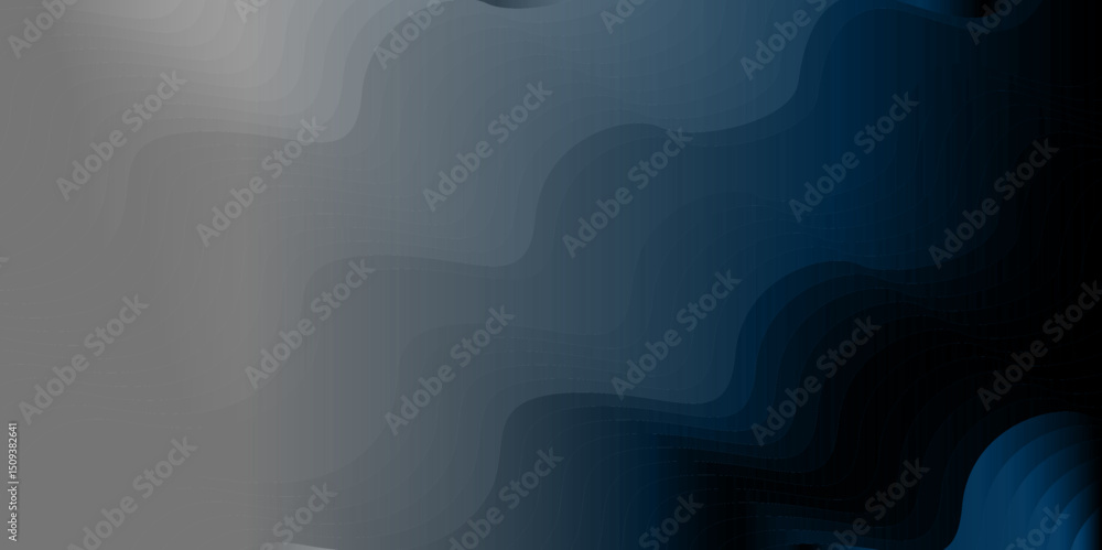 Poster abstract gradient background with wavey curved line shades of gray and blue creating a smooth transi