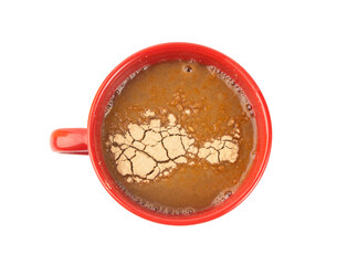 Maca powder drink isolated, dry Peruvian ginseng beverage, powder in water, ground ayak willku tea