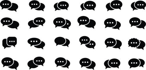 chat message icon set, Chat speech bubble, Social media message. Vector illustration