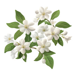 Obraz premium Elegant Jasmine Flowers with Transparent Background