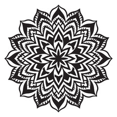 Abstract floral lace ornament with snowflake and winter holiday pattern