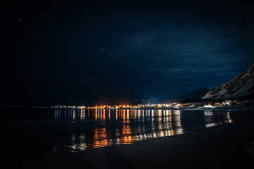 Iles Lofoten, Norv&egrave;ge, la nuit
