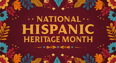National Hispanic Heritage Month Celebration Banner Stylized Vector Illustration for Cultural Event Promotion
