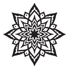 simple mandala silhoutte illustration in white backraund