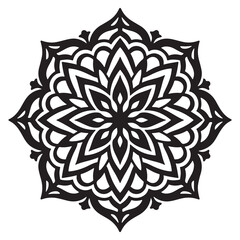 unick mandala silhoutte desugn in white backraund