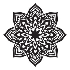 Decorative floral snowflake mandala ornament vector design