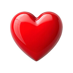Shiny Heart Icon on Transparent Background.