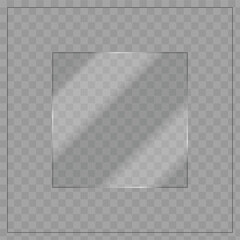 Realistic Transparent Glass Shape Overlay for UI, App, and Web Design - Vector Glass Effect PNG for Photoshop and Illustrator