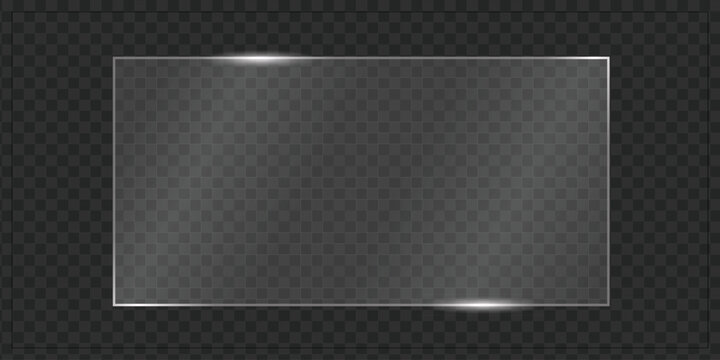 screen,glass,clear realistic horizontal rectangle dark transparent glass plate screen or window with reflection overlay element