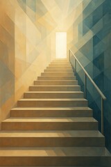 Fototapeta premium Abstract Stairs Going Upward Success Growth Concept
