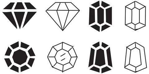 Diamond icon vector isolated on white background. Diamond vector icon. Gemstone symbol