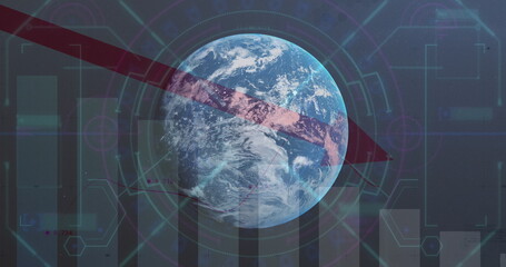 Image of data processing over globe