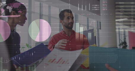 Statistical data processing against diverse office colleagues with documents discussing together