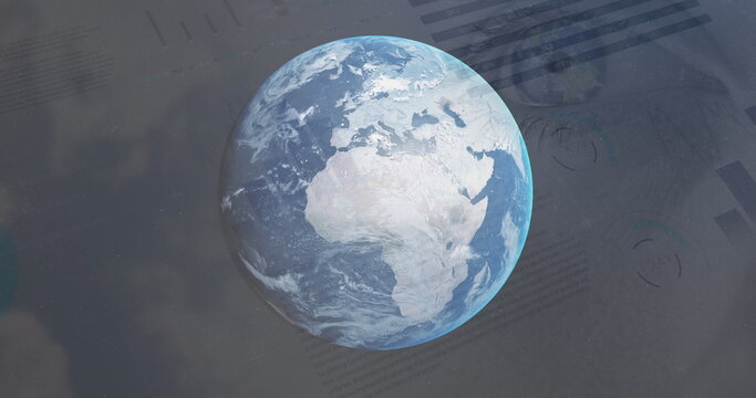 Image of data processing over globe