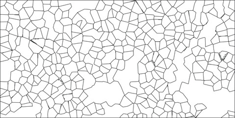 Abstract black and white polygon pattern forming a mosaic or cellular structure suitable for design elements