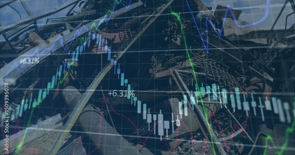 Poster image of data processing over rubbish dump