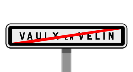 Panneau de sortie Vaulx-en-Velin, Métropole de Lyon, Auvergne-Rhône-Alpes