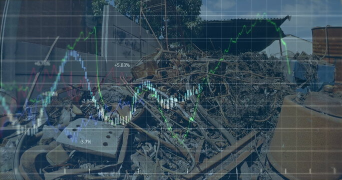 Image of data processing over rubbish dump