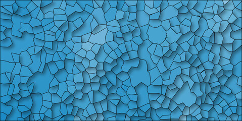 Obraz premium Abstract cellular pattern in blue with shadow effects forming a geometric mosaic suitable for backgrounds and modern designs