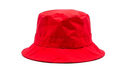 Red Bucket Hat isolated on transparent background,  summer style or fashion-themed visuals, mockup, e-commerce product, created with generative ai