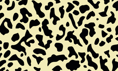Wild animal skin camouflage pattern wallpaper abstract vector seamless texture. Artistic chiq seamless repeating animal skin, black, beige, yellow trendy seamless pattern for background.