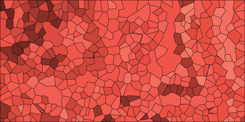 Abstract mosaic pattern in red hues with geometric structure creating a textured background design suitable for various creative applications.