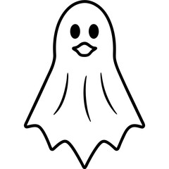 Ghost Halloween Icon line art victor illustration on white background