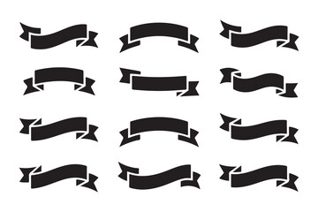 A collection of vintage vector ribbons and banners, perfect for awards, labels, or decorative design elements