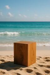 Tropical Beach Wood Pedestal Product Placement Summer