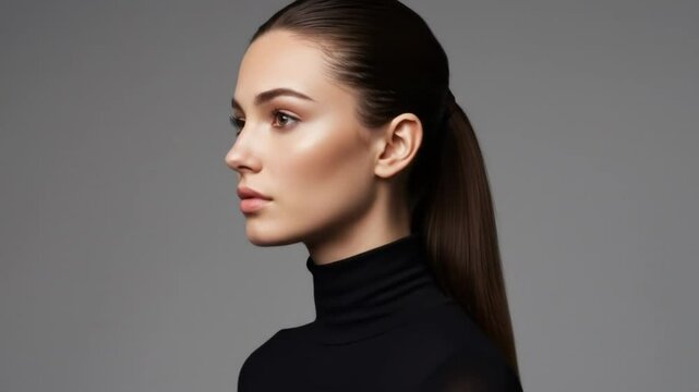 Sleek ponytail hairstyle tutorial for long hair easy hair styling 4k video