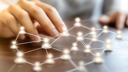 Global Connections: Businessman Hand Using Map Network for Social Media Concept

